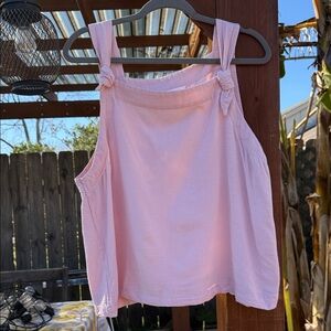 Pastel Pink Lightweight Sleeveless Top with Tie Straps